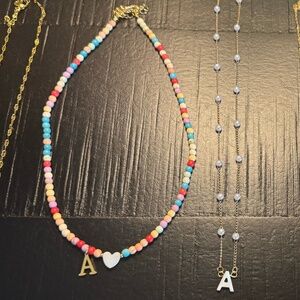 2 cute - necklaces with the initial A